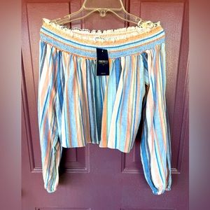 NWT FOREVER 21 Stripped Crop Top Size Small
